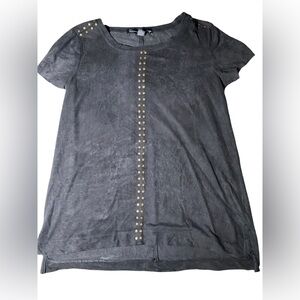 French Laundry‎ Gray Embellished Boxy Tee
